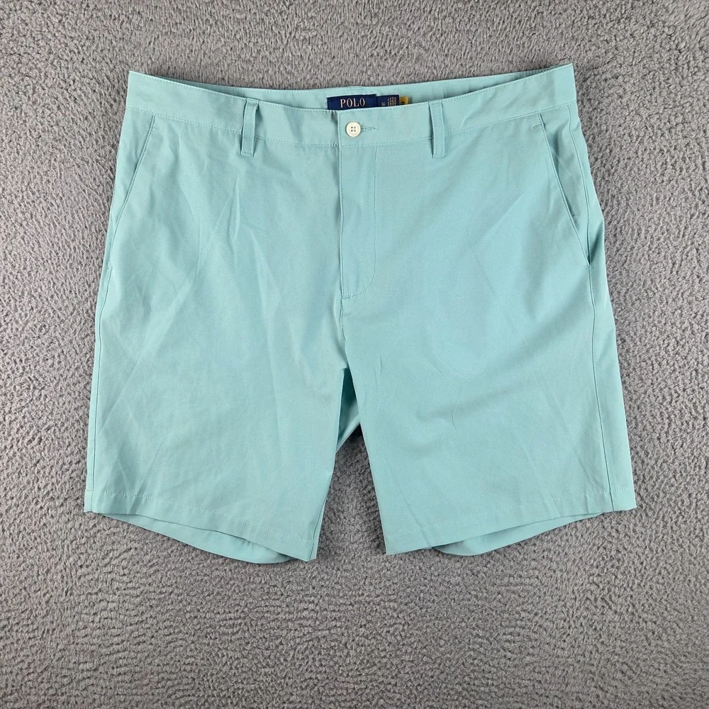 Polo Ralph Lauren Golf Shorts Mens 36‎ Blue Green Performance Wicking Stretch